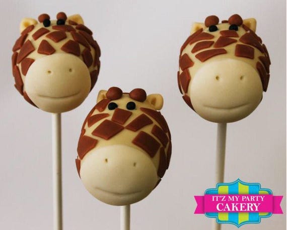 Giraffe Head Cake Pops (1 Dozen) Il_570xn