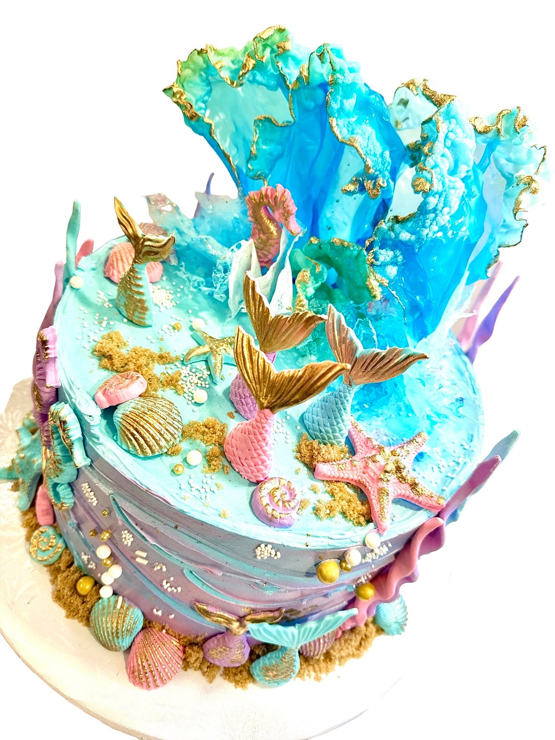 Rice Paper Waves / Cake Decor / Rice Paper Decorations/ Under the Sea ...