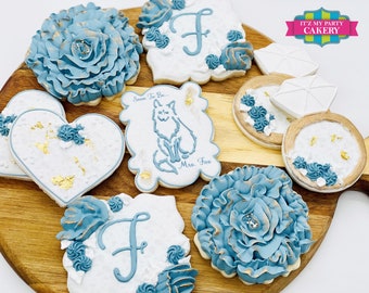 Custom Sugar Cookies / Floral Wedding /Floral Bachelorette/ Floral Engagement Cookies Cookies (1 Dozen)