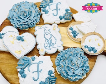 Custom Sugar Cookies / Floral Wedding /Floral Bachelorette/ Floral Engagement Cookies Cookies (1 Dozen)