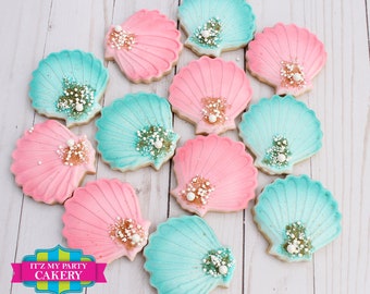 Custom Sugar Cookies / Sea Shell Cookies (1 Dozen)