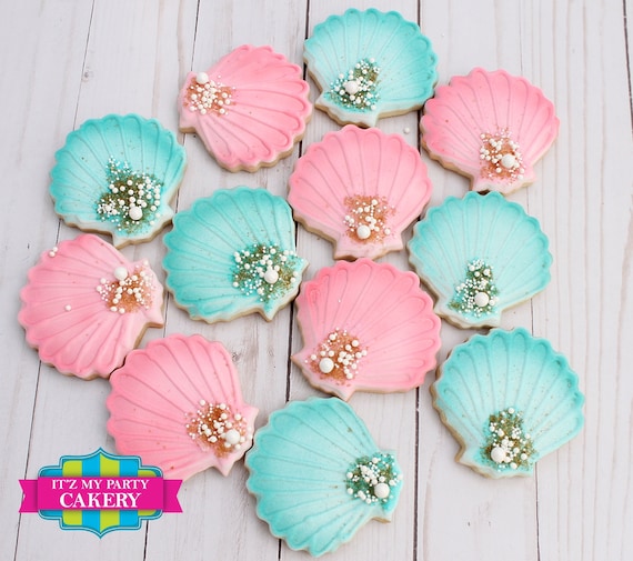 Custom Sugar Cookies / Sea Shell Cookies (1 Dozen) - Etsy Custom Sugar Cookies / Sea Shell Cookies (1 Dozen) - Etsy