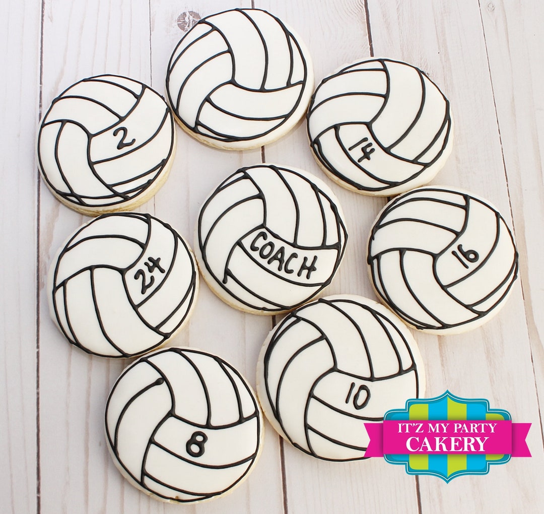 Volleyball Cookies 1 Dozen Etsy