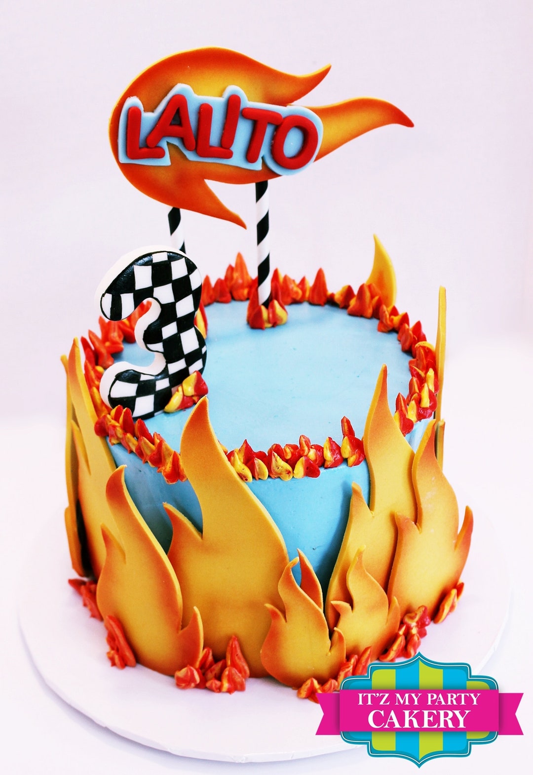 Fire Racing Cake Design Fondant Racing Flames / Cake Decor / Racing Cake Decorations / Pit Crew ...