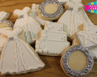 Wedding Bridal Shower Cookies- 1 Dozen