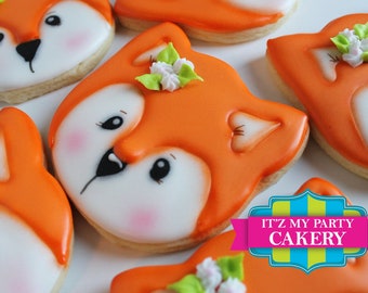 Custom Sugar Cookies / Fox Head Cookies (1 Dozen)