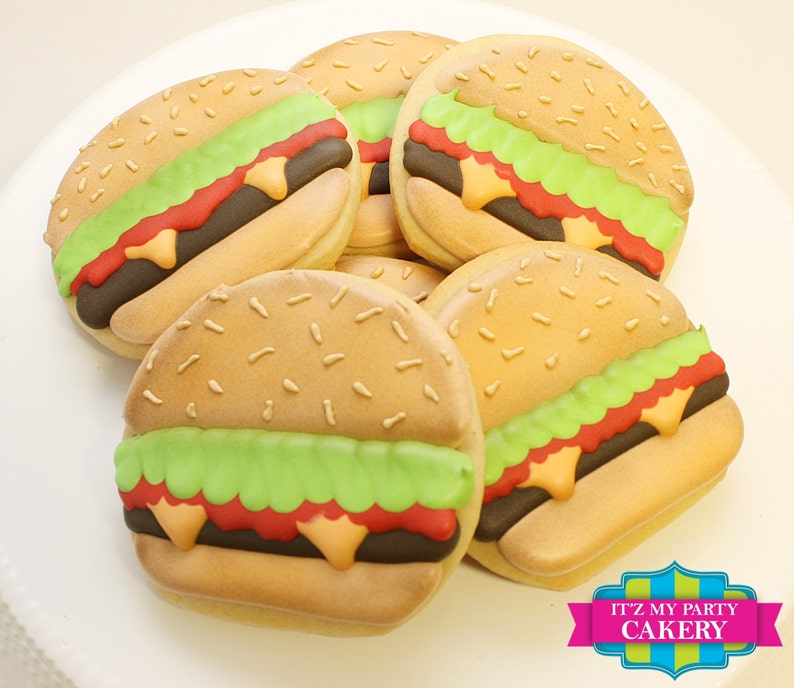 Custom Sugar Cookies / Cheeseburger Cookies 1 Dozen image 2