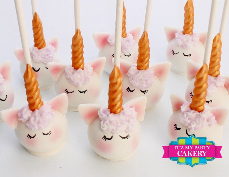 Cake Pops personalizados / Cake Pops con cabeza de unicornio 1 docena imagen 1