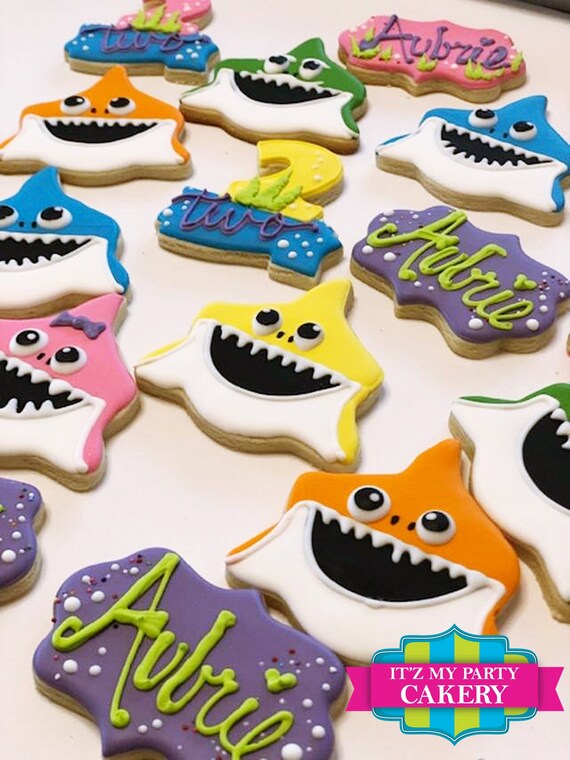 Shark Set Cookies (1 Dozen) Il_570xn