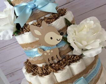 rustic diaper cake boy