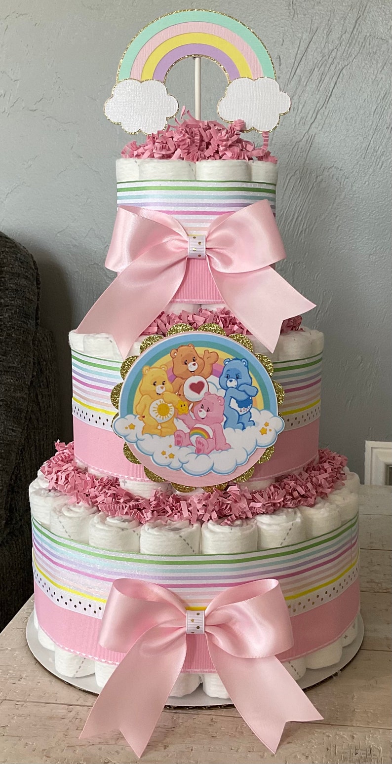 Care Bears Inspired Diaper Cake/care Bears Baby Shower Etsy