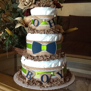 rustic diaper cake boy