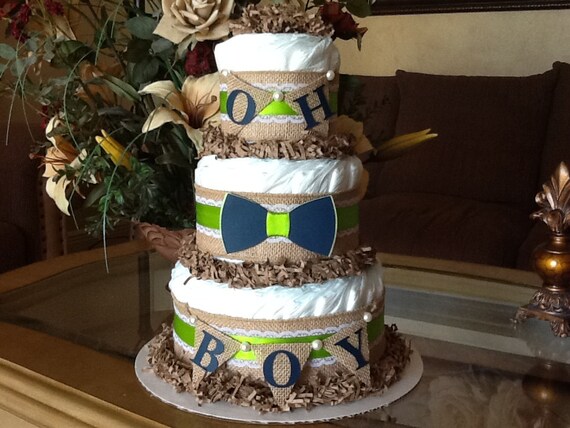 rustic diaper cake boy