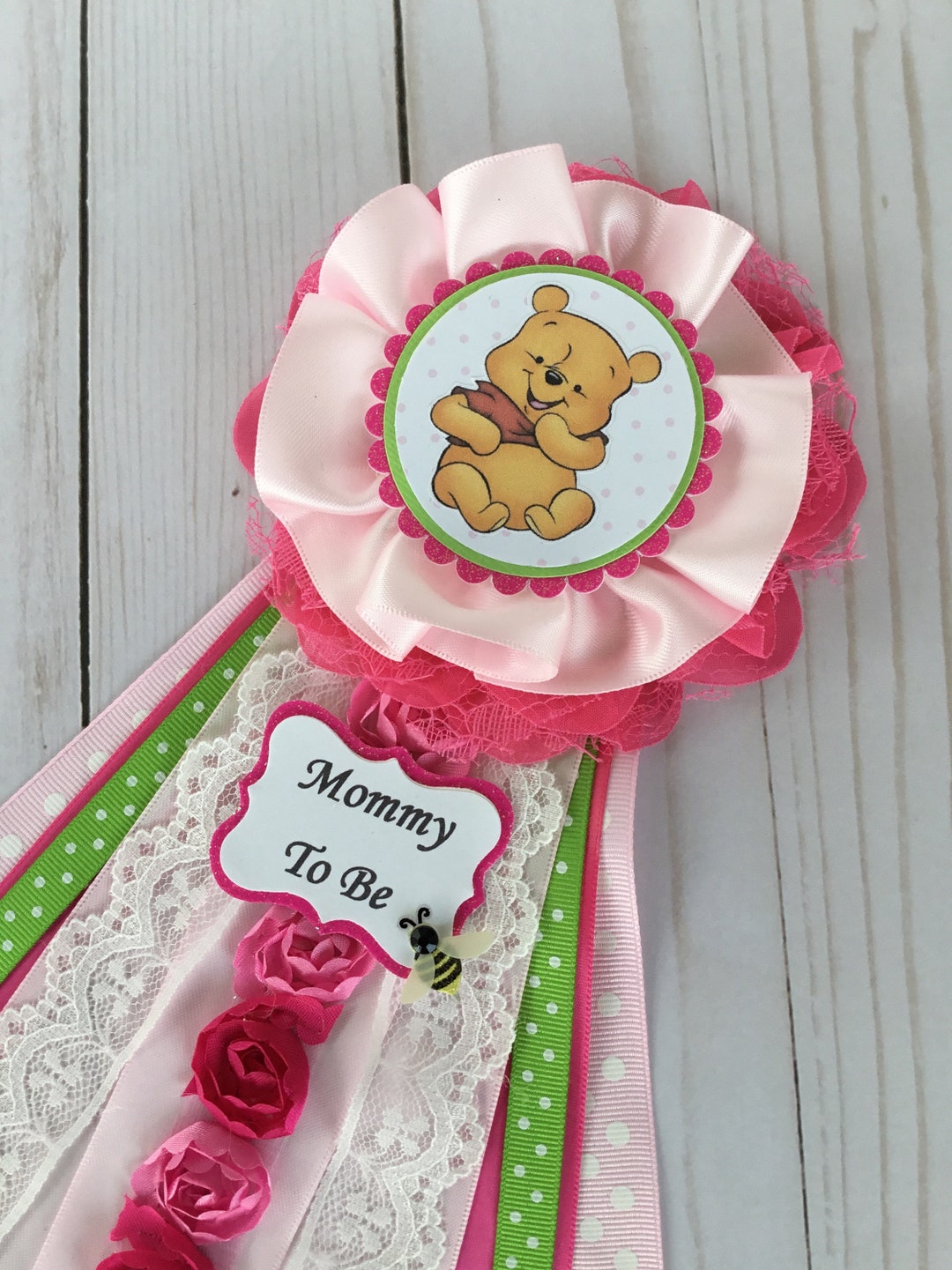 Baby Girl Baby Shower Corsage/girl Bear Baby Shower Corsage/pink Baby ...