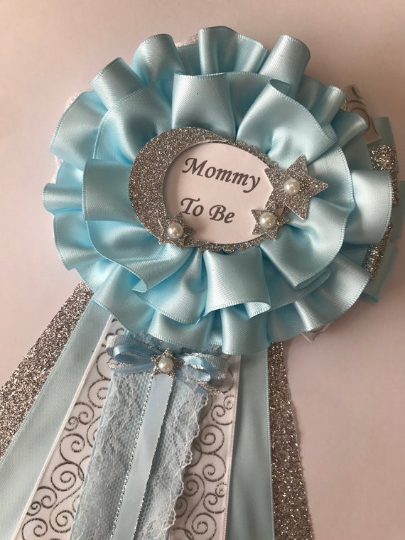 Moon and stars baby shower corsage/Boy 