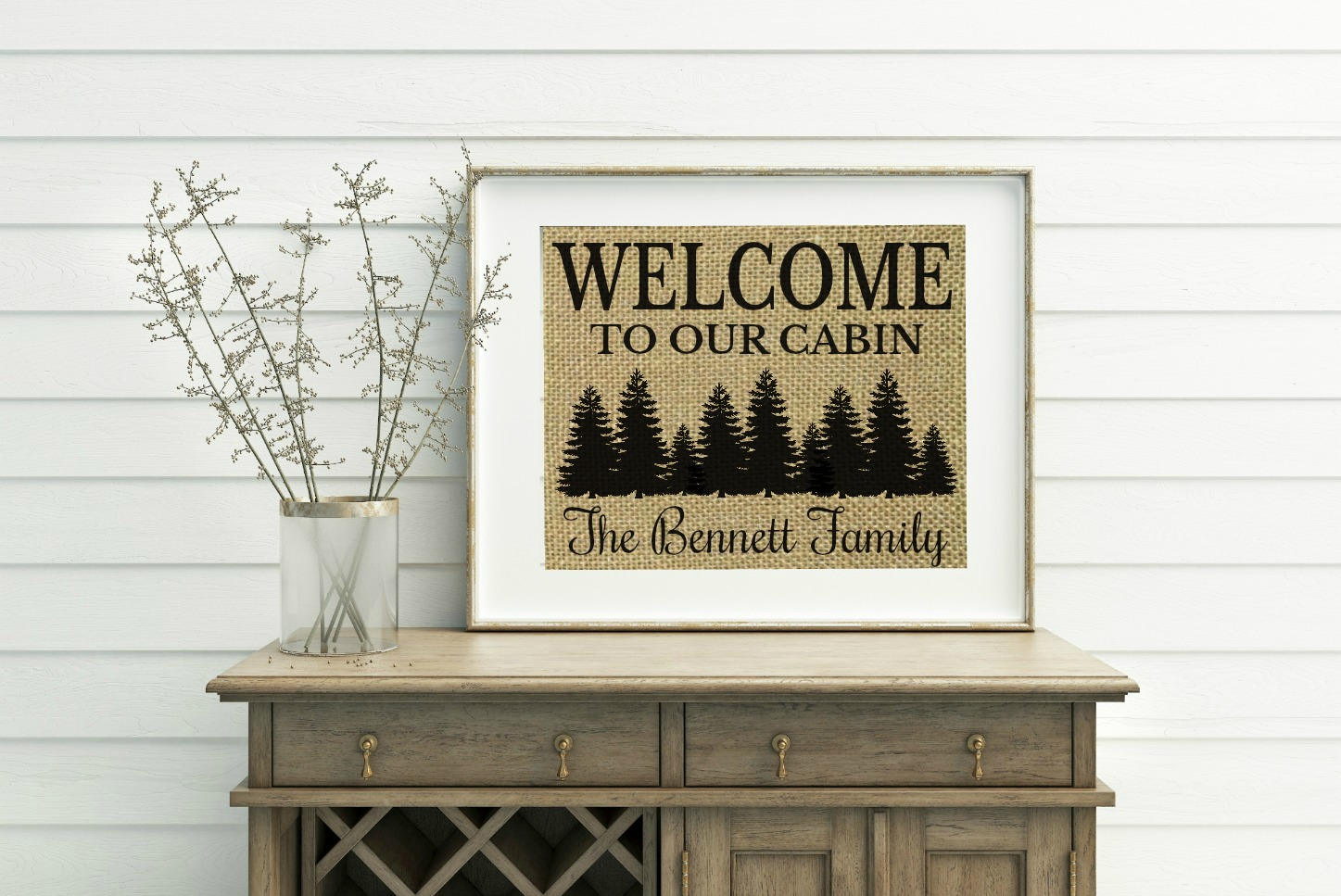 Welcome To Our Cabin Sign Burlap Print Welcome To The | Etsy
