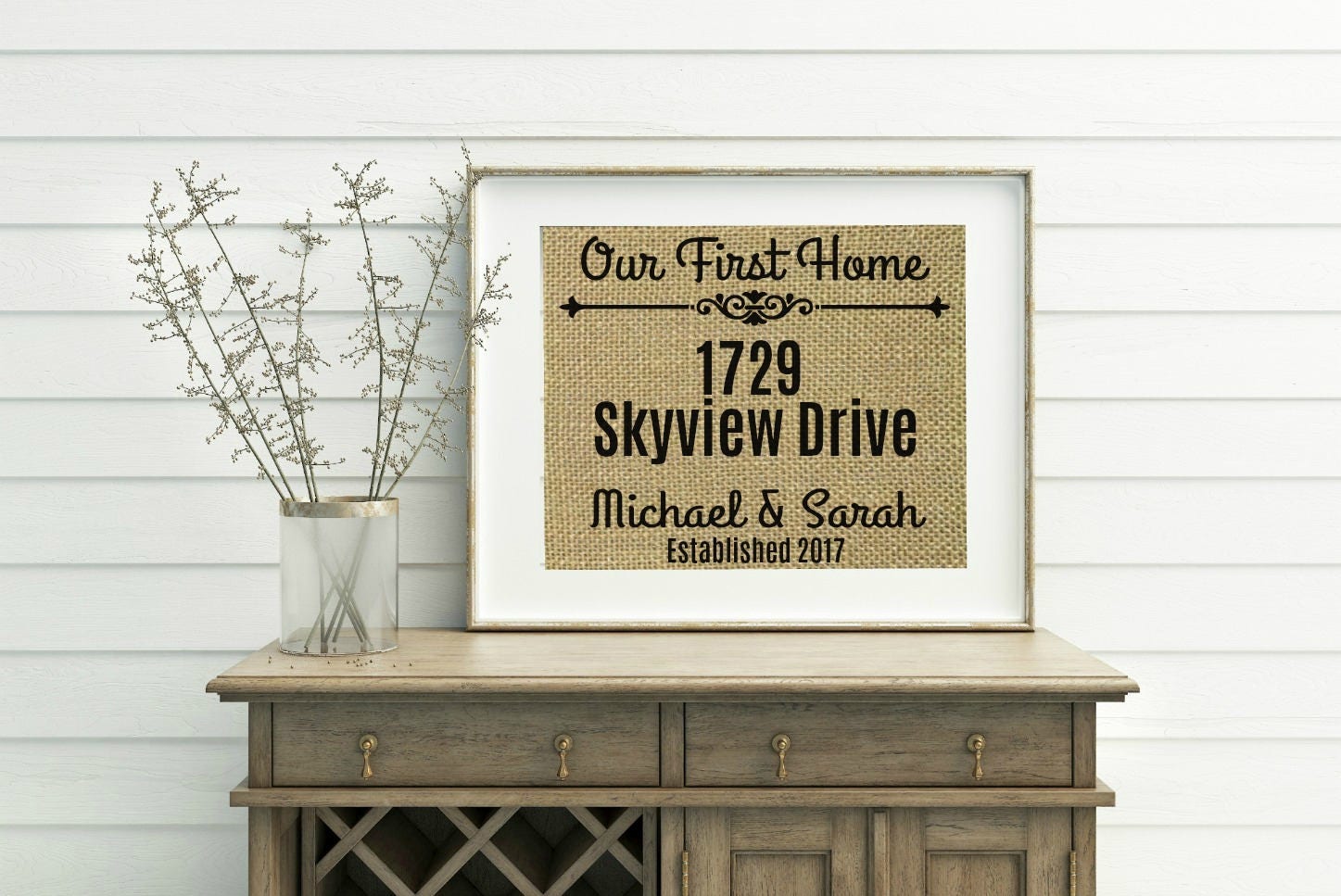 Our First Home Sign Burlap Print First Home Sign First | Etsy