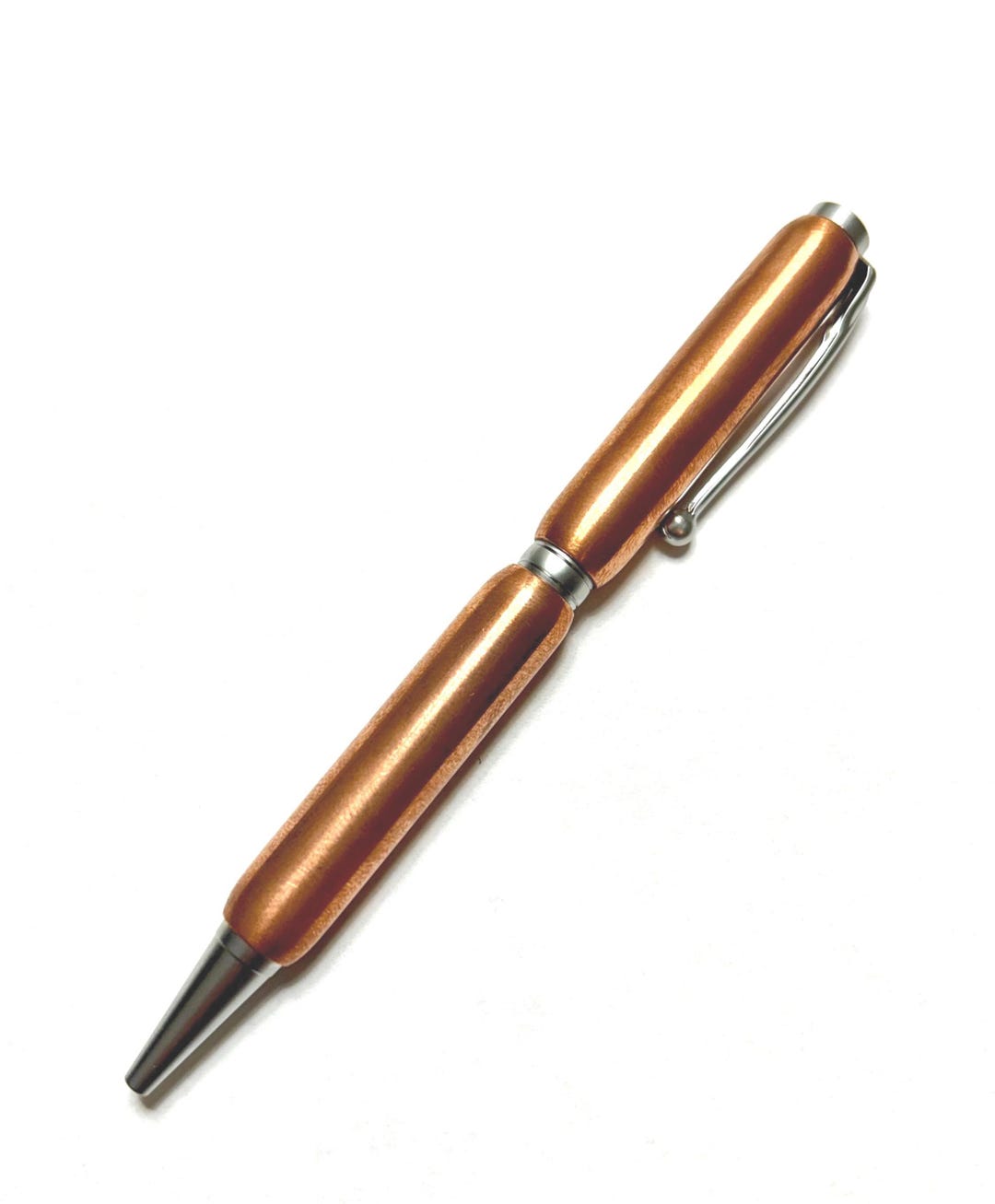Copper Color Pen Handcrafted Pen Made of Solid Copper- With Satin Chrome Plating ...