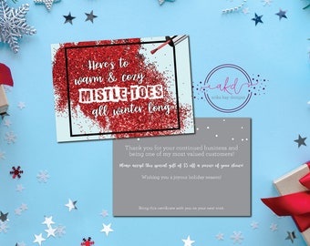 Mistle-Toes, Manicure, Have Yourself a Mani Little Christmas - Salon, Nail Customer Appreciation - Cosmetologist - 5x7 Flat Christmas Cards