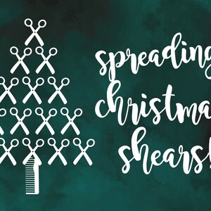 Green Watercolor Spreading Holiday Shears Christmas - DIGITAL DOWNLOAD - Nail Tech, Hair Stylist, Cosmetologist, Christmas Card, Print