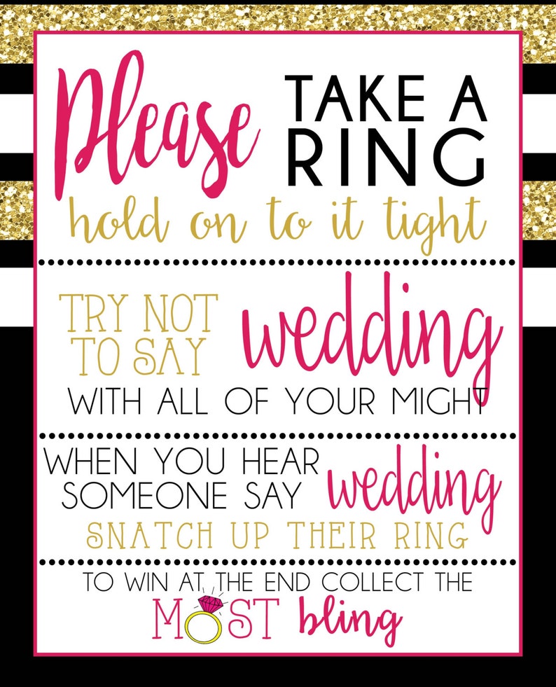 Please Take a Ring Game DOWNLOAD Black Pink and Gold - Etsy