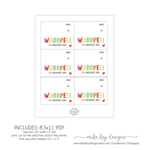Whoopee Cushion Valentine, Funny Valentine, Kid Valentine, Fun, DIY, Valentine&#39;s Day Tags, Digital Download, Printable Valentine Bag Toppers
