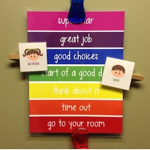 Behavior Chart for Children, K-2, Kid&#39;s Charts, Behavior Monitor Chart - PHYSICAL PRINT