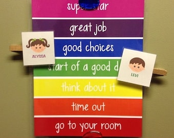 Behavior Chart for Children, K-2, Kid's Charts, Behavior Monitor Chart - PHYSICAL PRINT