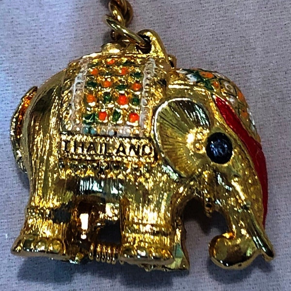 Bangkok Thailand Elephant Keychain Souvenir Solid Perfume holder