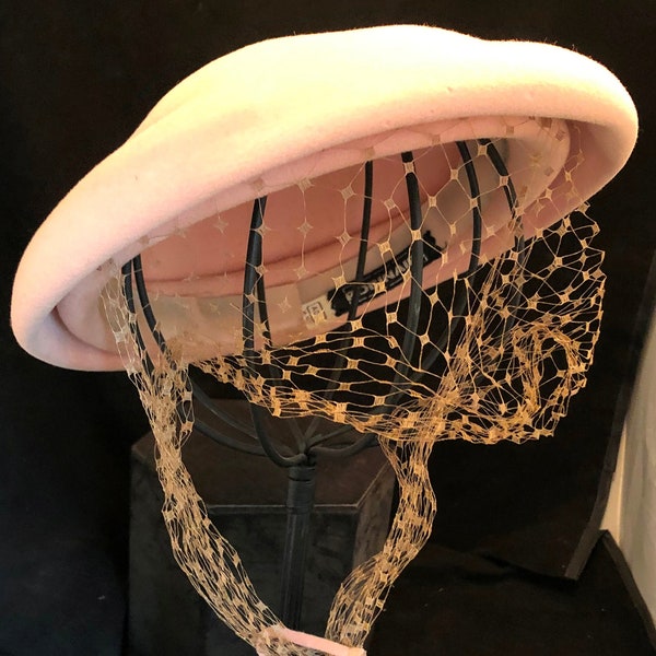 Ladies Pink Robinaire shabby chic Hat with veil