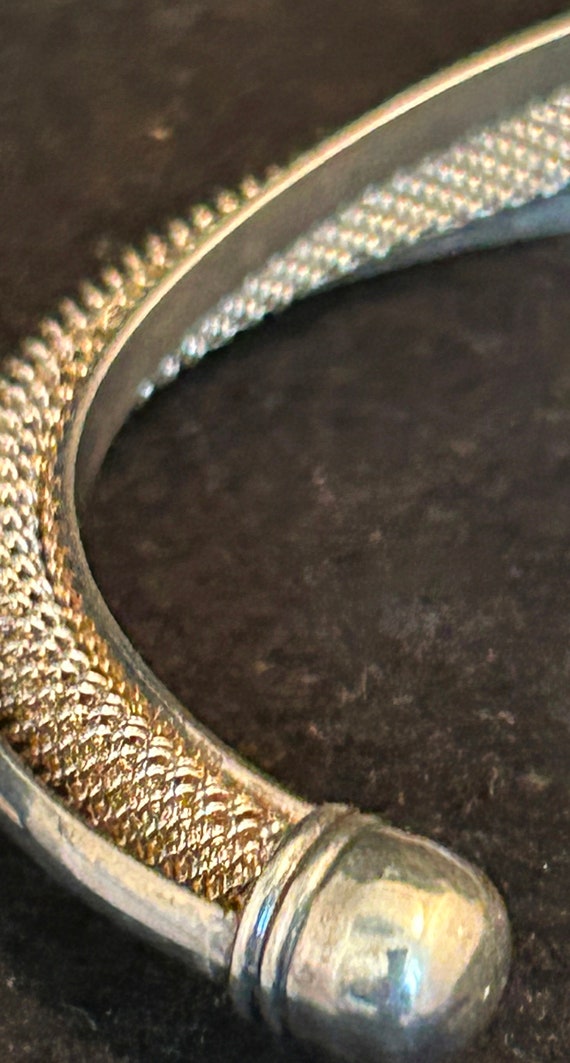 Sterling 925 Twist and Mesh cuff bracelet - image 8