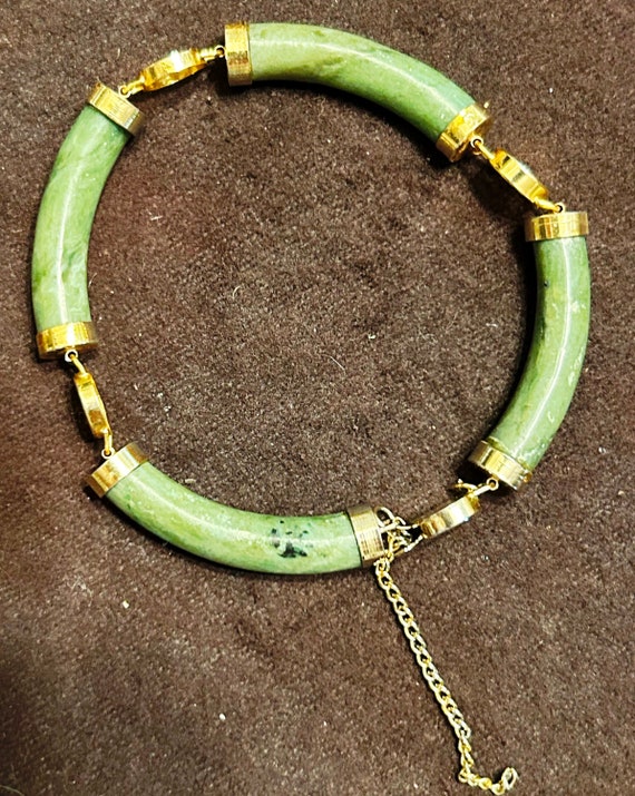 JADE & Gold Tone oriental Bracelet