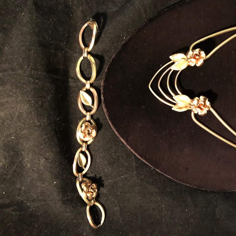 Krementz Gold Filled Necklace and Bracelet With Flowers Etsy