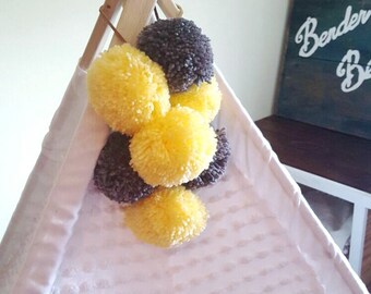 Decoration for Teepee, Pom Pom Teepee Tent Topper, Decoration for Playtent