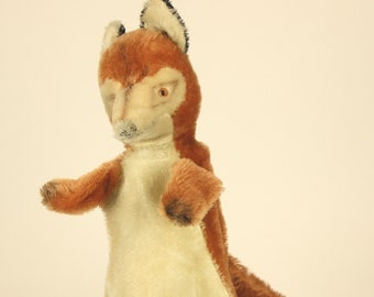 Vintage Steiff Smardy Fox Hand Puppet German Mohair Toy