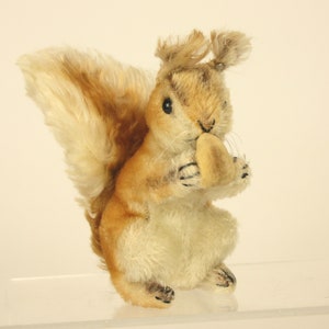 Steiff Squirrel with Nut Vintage German Mohair Stuffed Animal RSB image 2