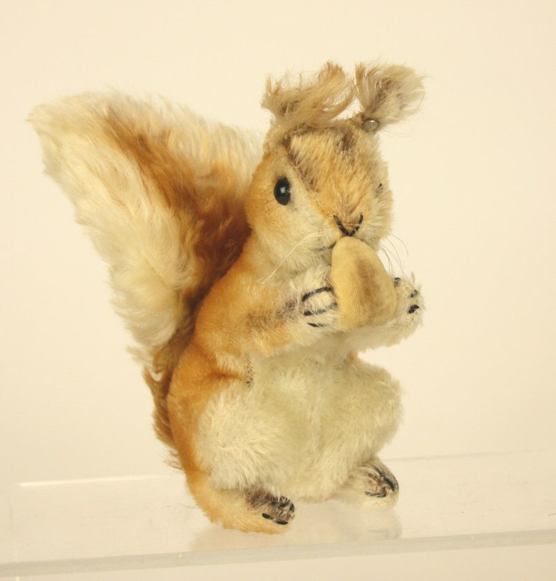 Steiff Squirrel with Nut Vintage German Mohair Stuffed Animal RSB image 2