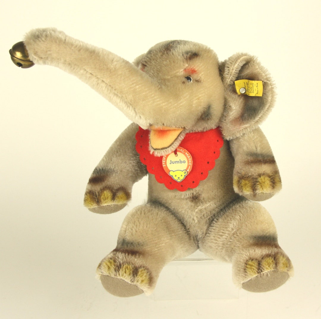 Steiff Jumbo Elephant Vintage Mohair German Stuffed Toy Animal Etsy