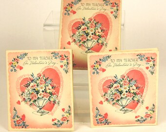 Vintage Teacher Valentine Valentine's Day Card Lot