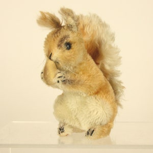 Steiff Squirrel with Nut Vintage German Mohair Stuffed Animal RSB image 1