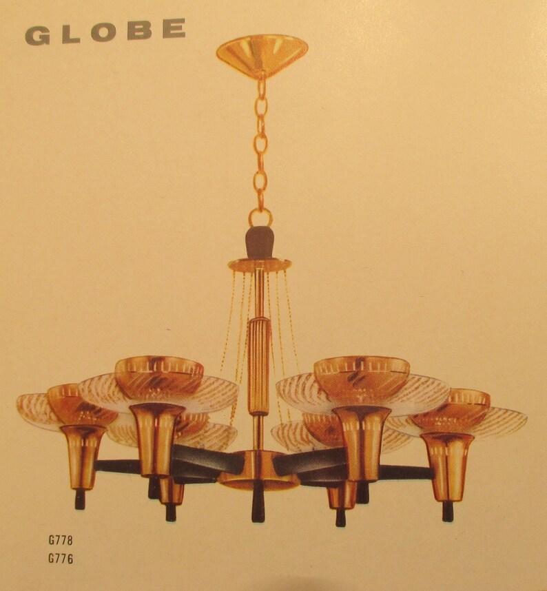 Vintage Lighting 1950s chandelier by Globe Mid Century FABULOUS!
