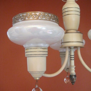Vintage Lighting 1930s Art Deco chandelier by Moe Bridges MORE AVAILABLE