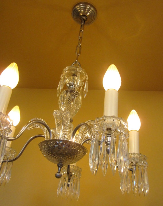Vintage Lighting 1940s Crystal Chandelier. Dazzling. Rare Etsy