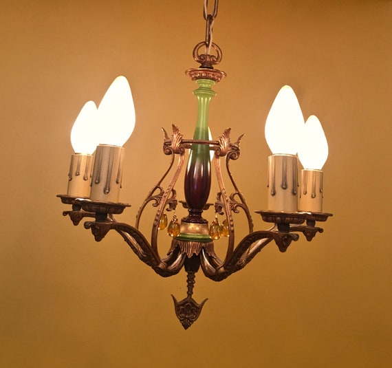 Vintage Lighting 1920s Chandelier Exquisite Etsy Australia