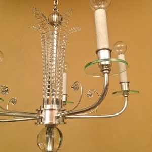 Vintage Lighting 1930s silver Art Deco chandelier EXTRAORDINARY!