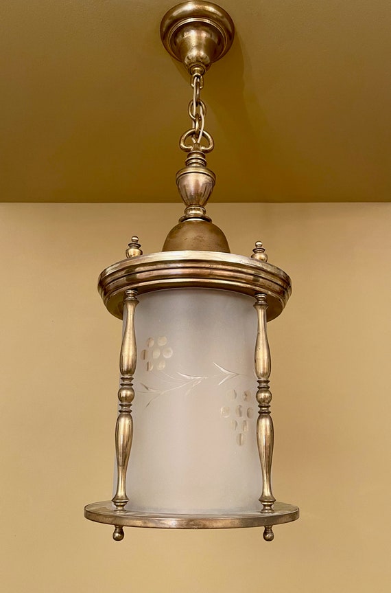 Antique brass foyer online light