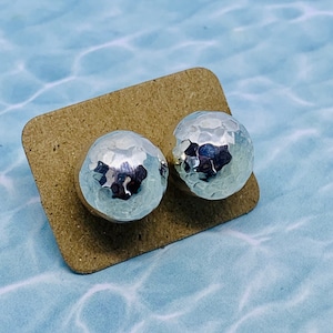 Sterling Silver Faceted Ball Earrings