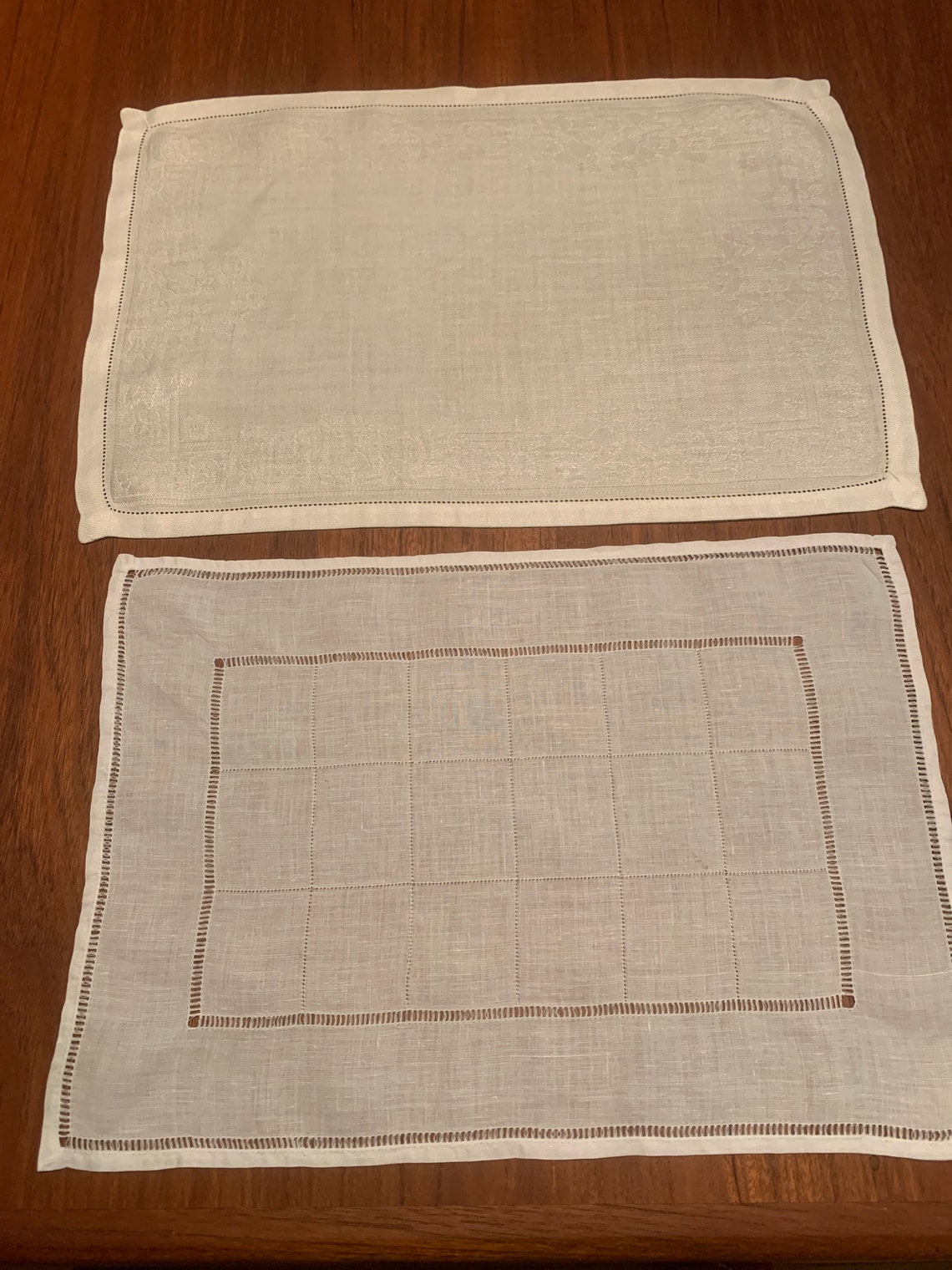 2 Linen/Cotton Damask Dresser Scarves Etsy