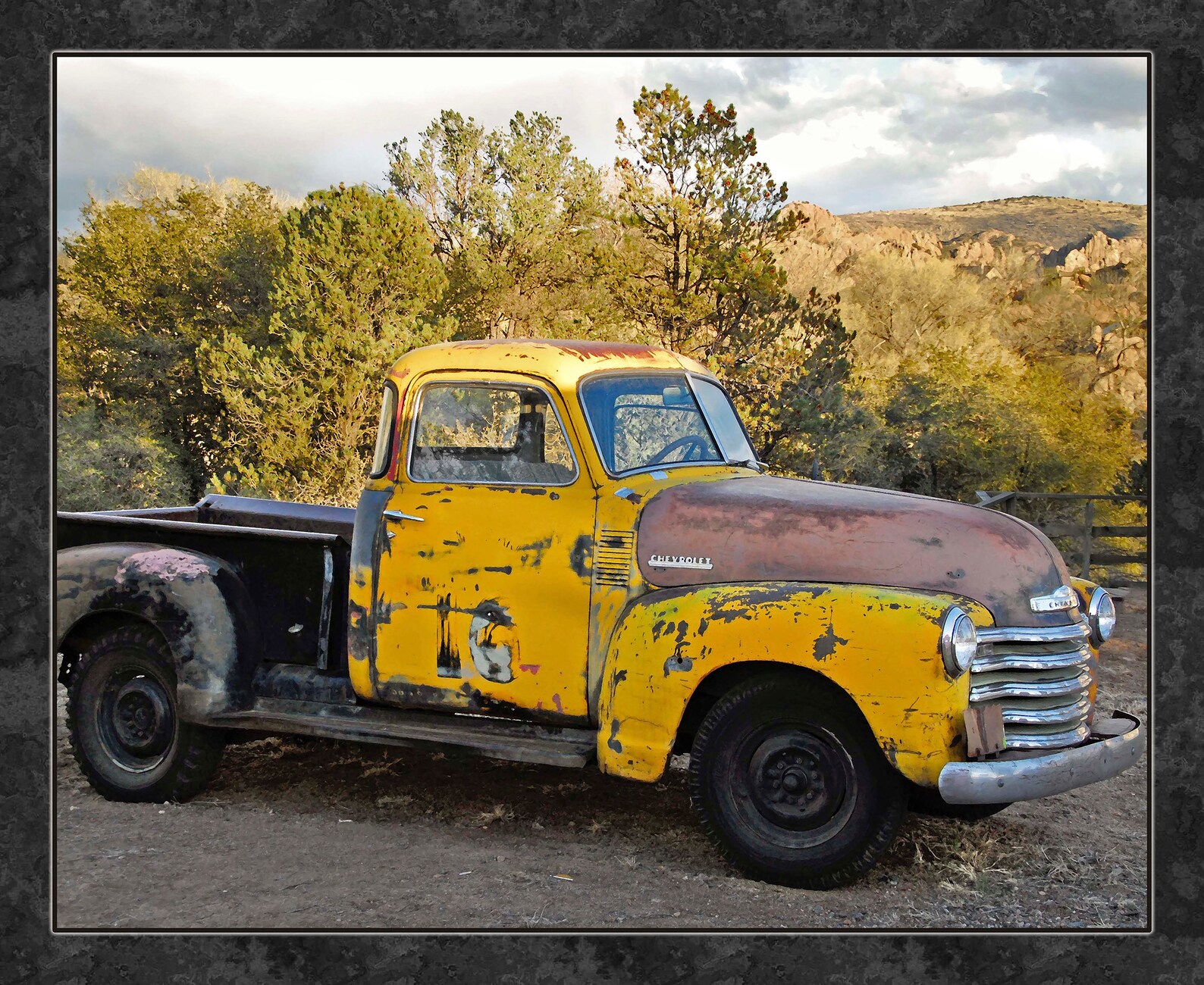 OLD YELLOW CHEVROLET Pickup Truck in it's early 50s Etsy
