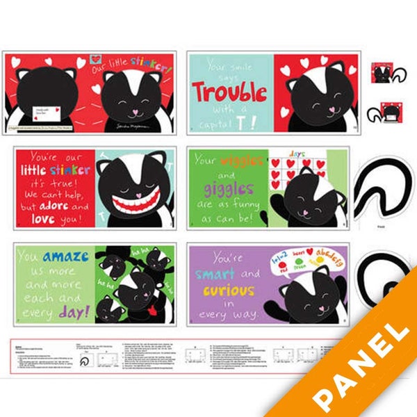 Studio E Quilt Fabrics Huggable And Lovable 36" Our Little Stinker Skunk Book Panel by  Sandra Magsamen Sold by Panel